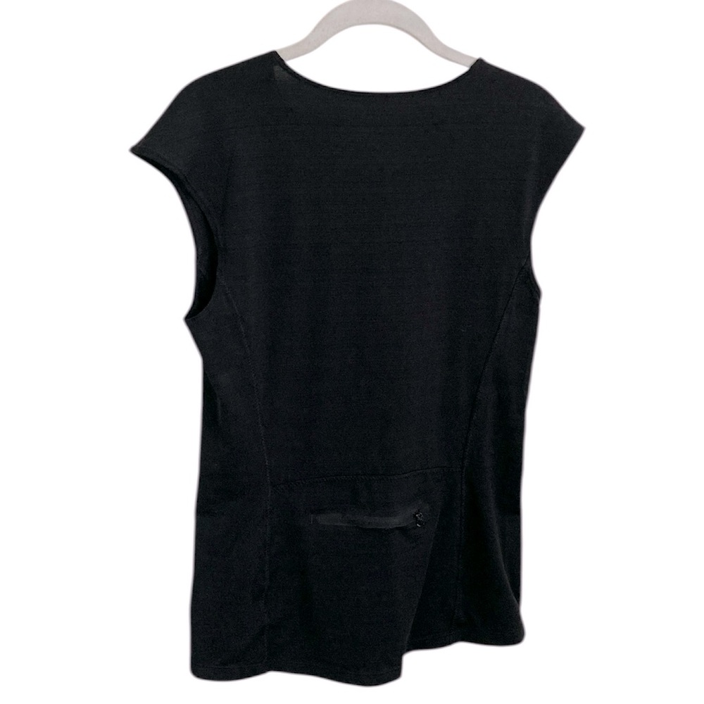 Athleta Pacifica Black Wrap Front Athletic Top Sz M - Picture 3 of 9